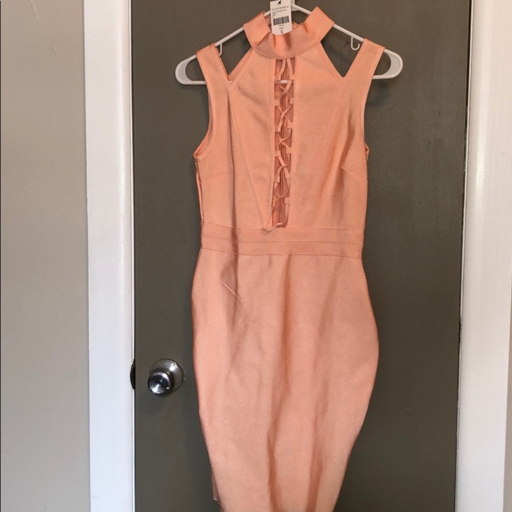 NWT Peach Bandage Dress